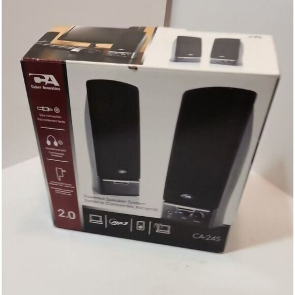 Cyber Acoustics CA 24S  Powered Speakers NIB - Picture 1 of 11